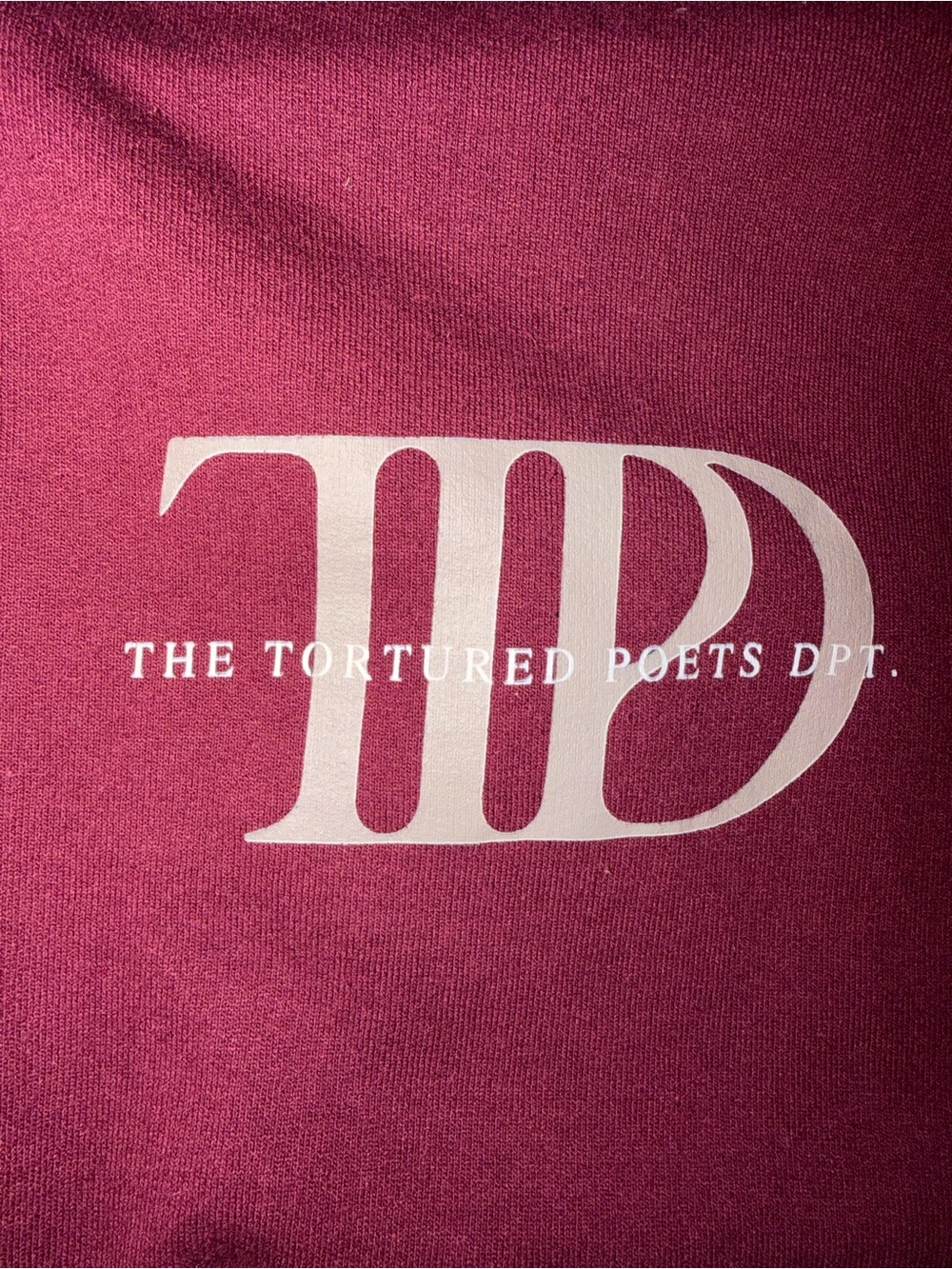 Taylor Swift Gildan Maroon Tortured Poet’s Department Pullover Hoodie - Picture 2 of 3